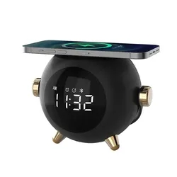 JEDI Multifunction BT Speaker Alarm Clock High Quality Bedside Portable Wireless Mobile Phone Charger
